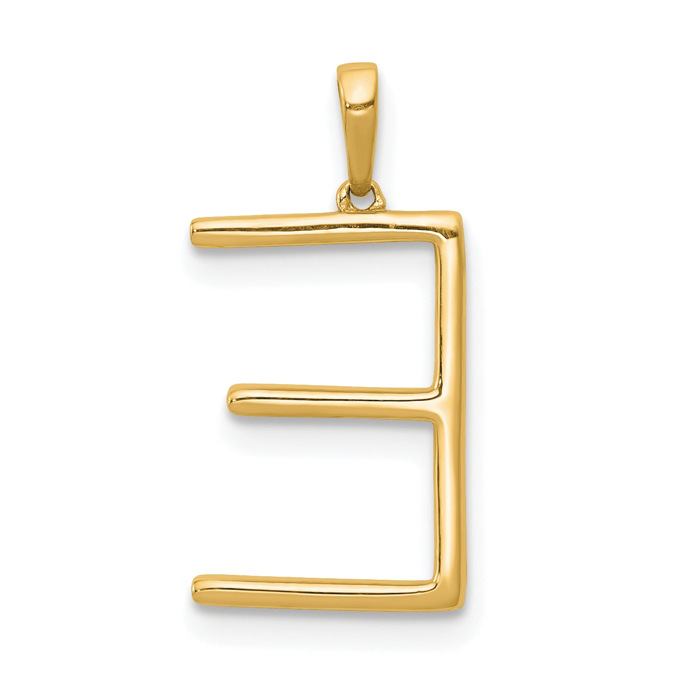 14K Yellow Gold Diamond Letter E Initial Pendants