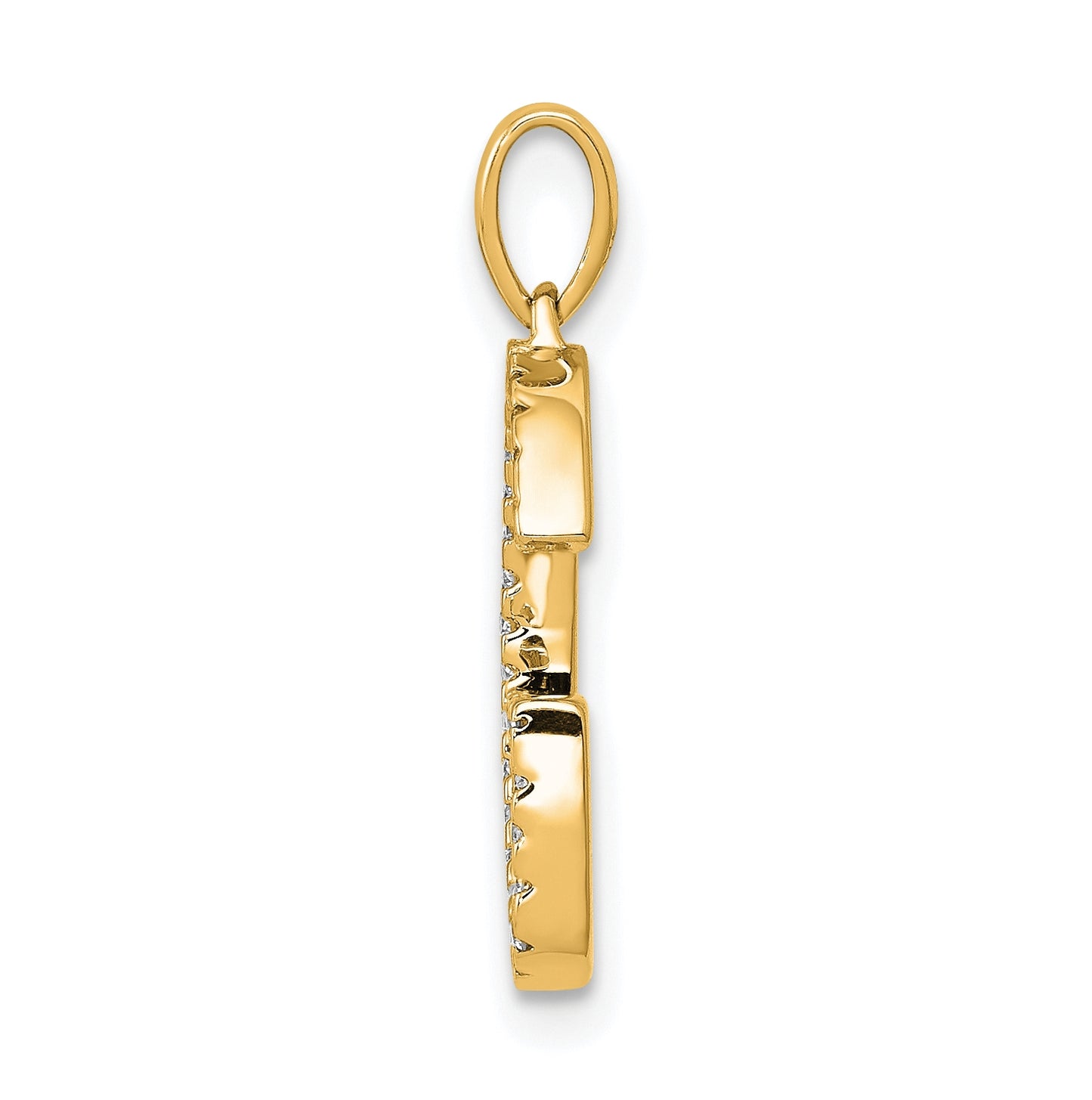 14K Yellow Gold Diamond Letter G Initial Pendants