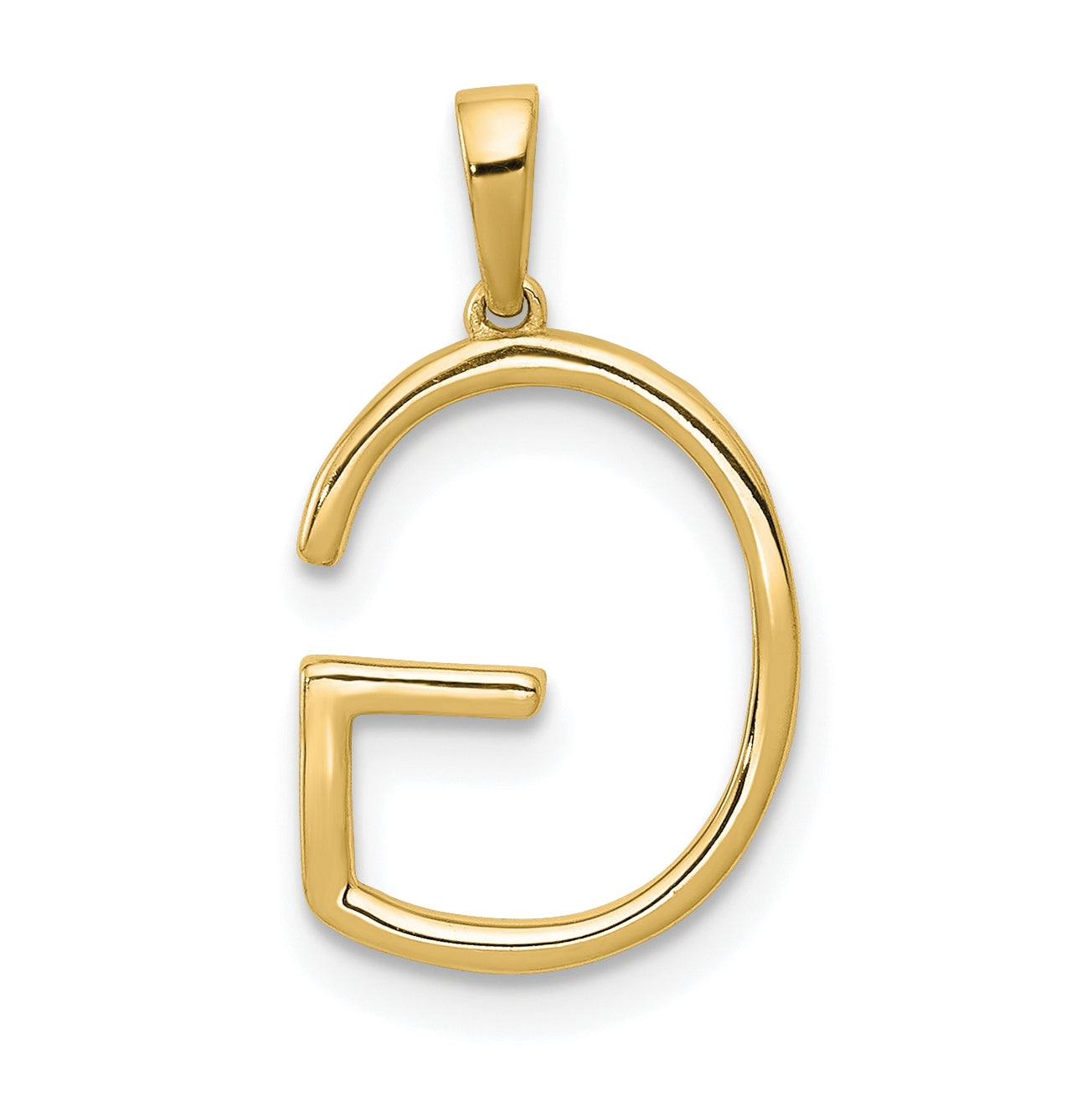 14K Yellow Gold Diamond Letter G Initial Pendants