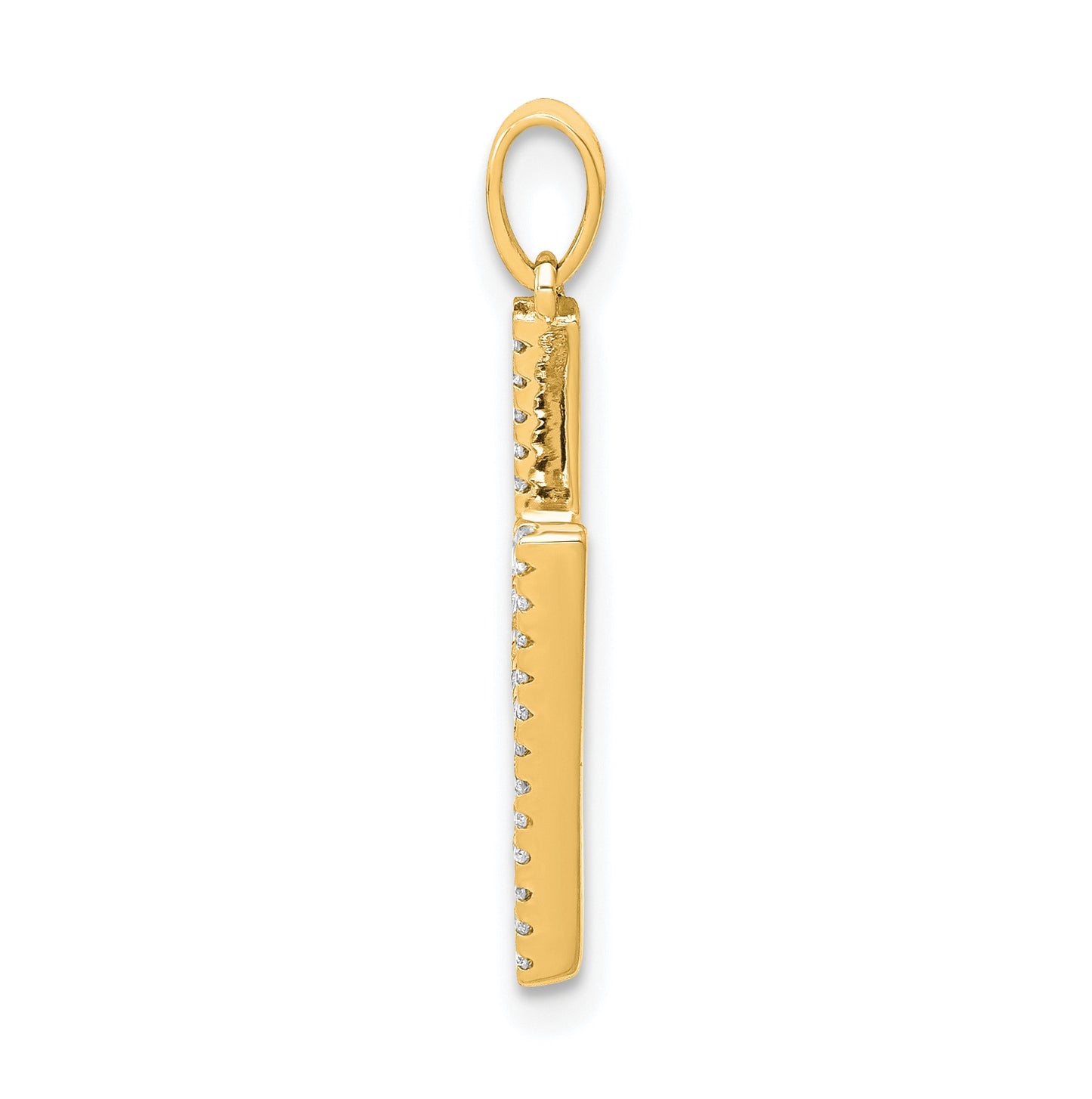 14K Yellow Gold Diamond Letter H Initial Pendants