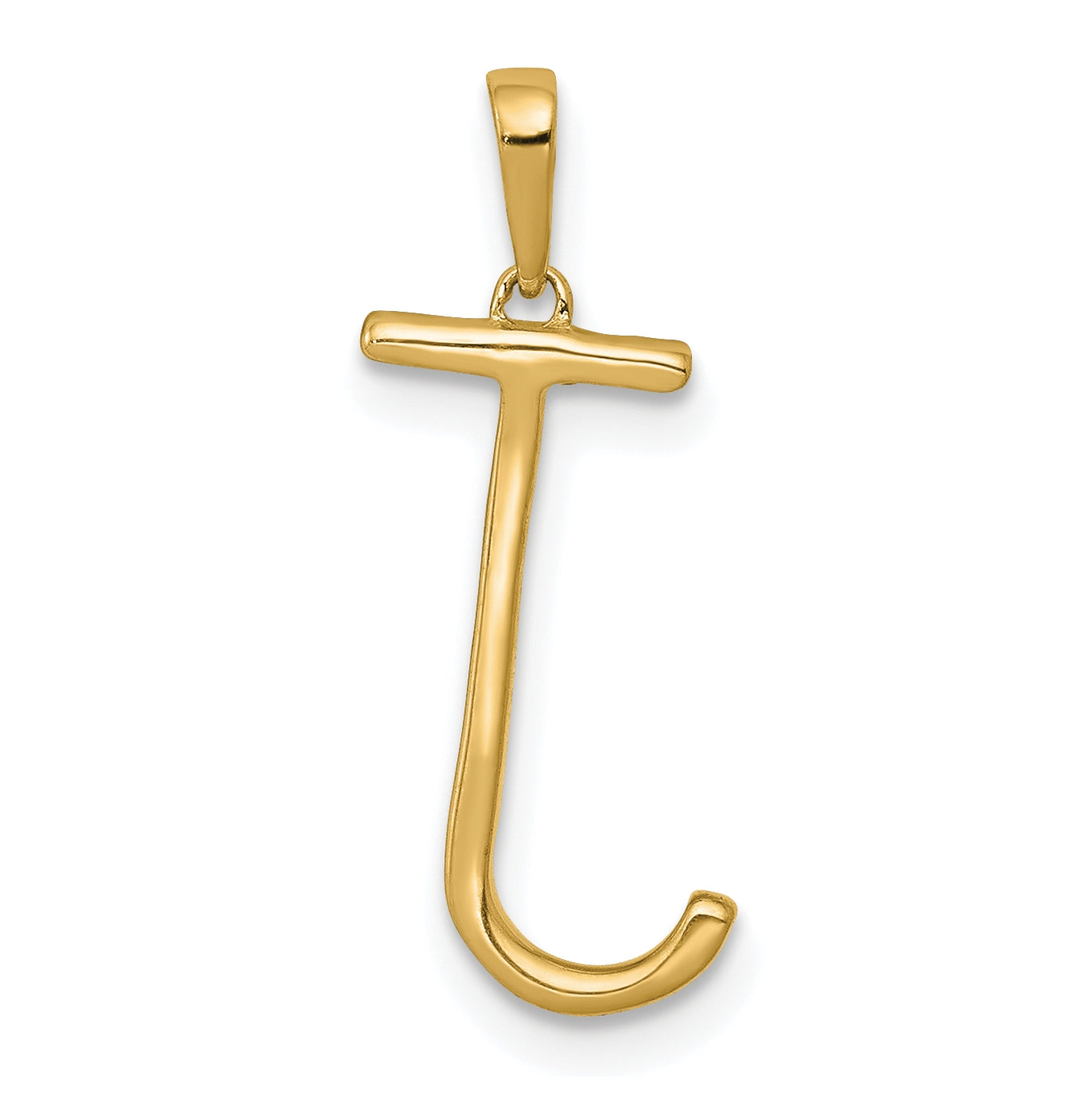 14K Yellow Gold Diamond Letter J Initial Pendants