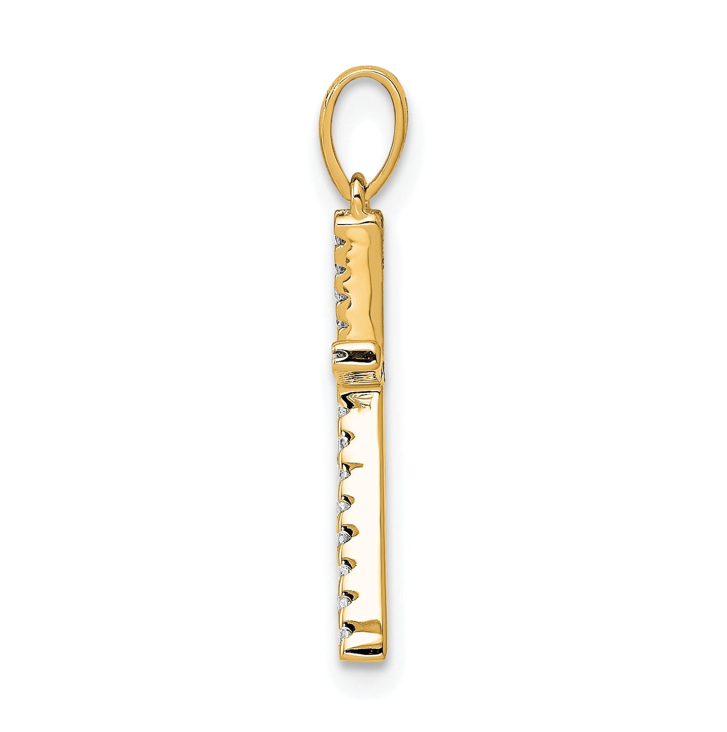 14K Yellow Gold Diamond Letter K Initial Pendants
