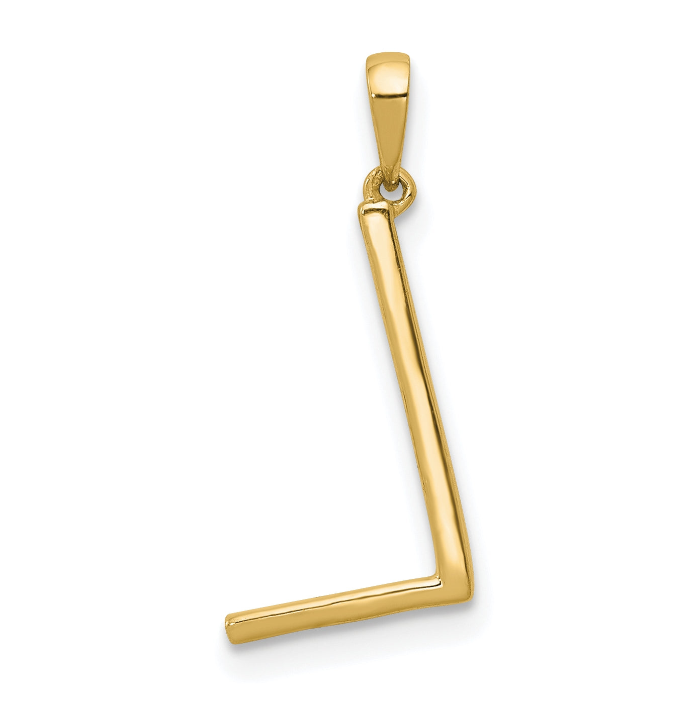 14K Yellow Gold Diamond Letter L Initial Pendants