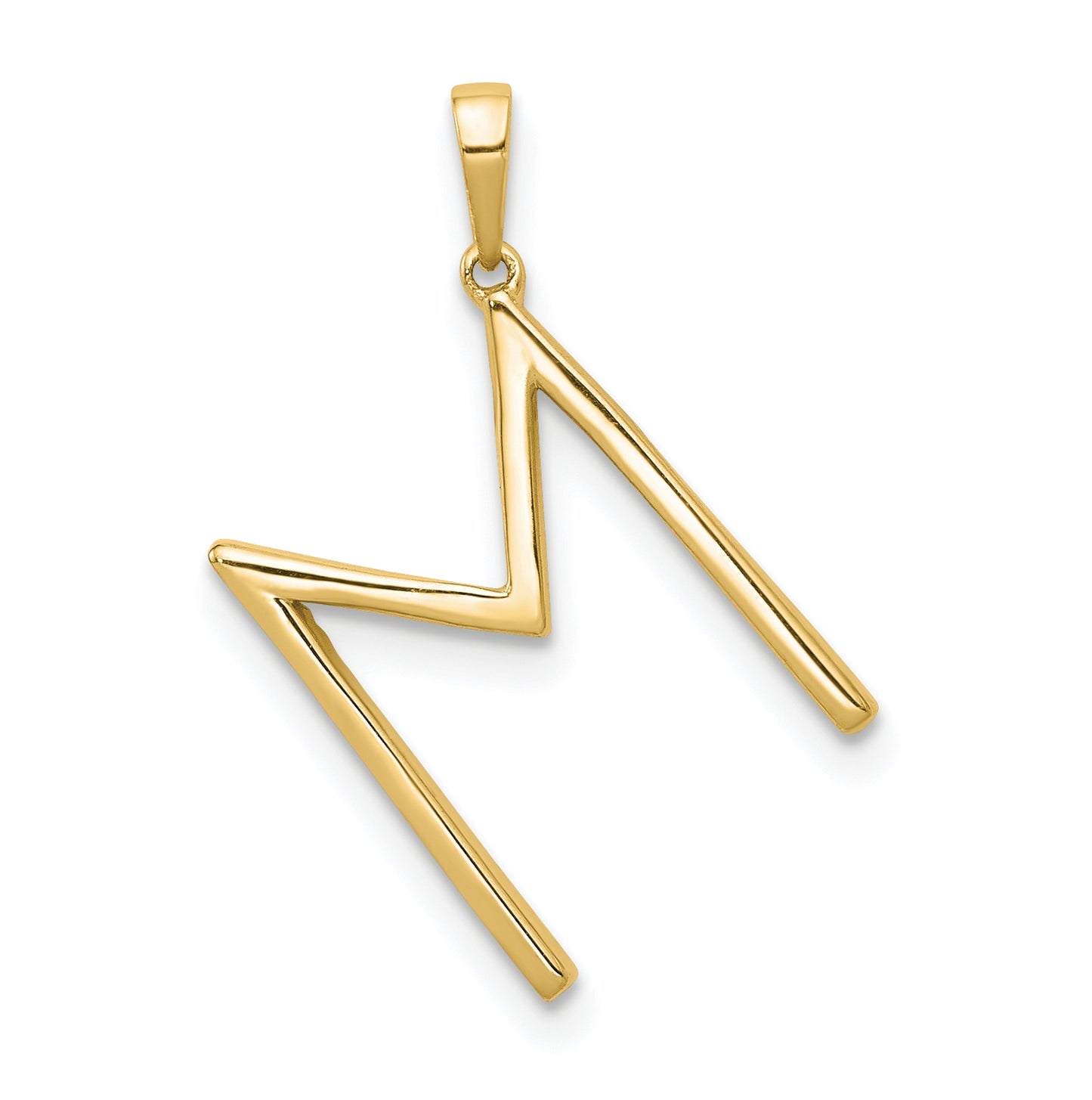 14K Yellow Gold Diamond Letter M Initial Pendants