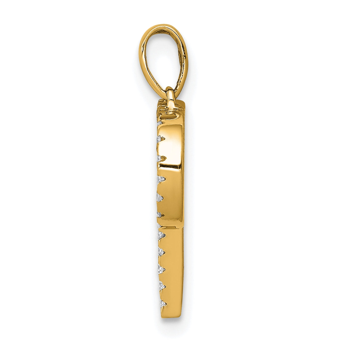 14K Yellow Gold Diamond Letter P Initial Pendants