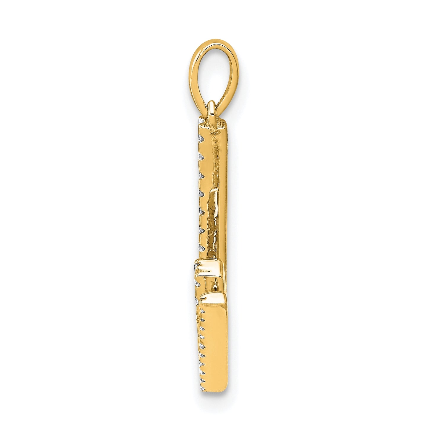 14K Yellow Gold Diamond Letter W Initial Pendants