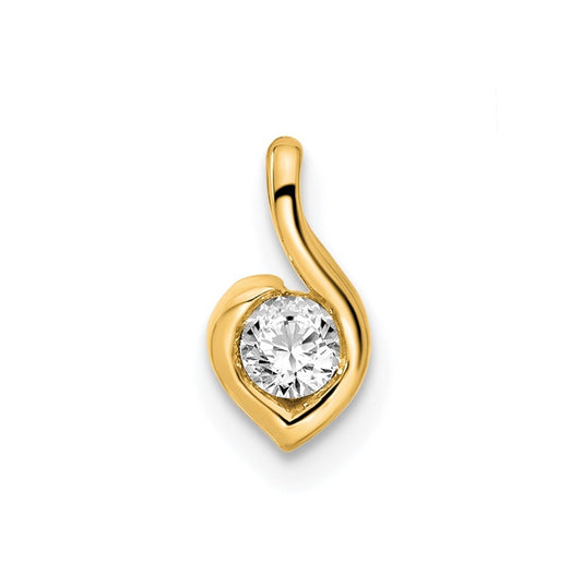 14k Yellow Gold 1/6 carat Lab Grown Diamond VS/SI+ G+ Complete Fashion Pendant
