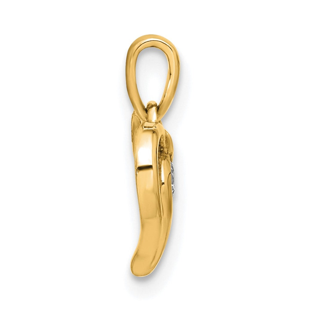 14k Yellow Gold 1/10 carat Lab Grown Diamond VS/SI+ G+ Complete Heart Pendant