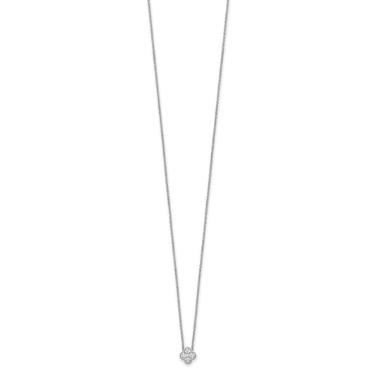 True Origin 14K White Gold 1/4 carat Lab Grown Diamond VS/SI  D E F  Bloom Floral 18 inch Necklace