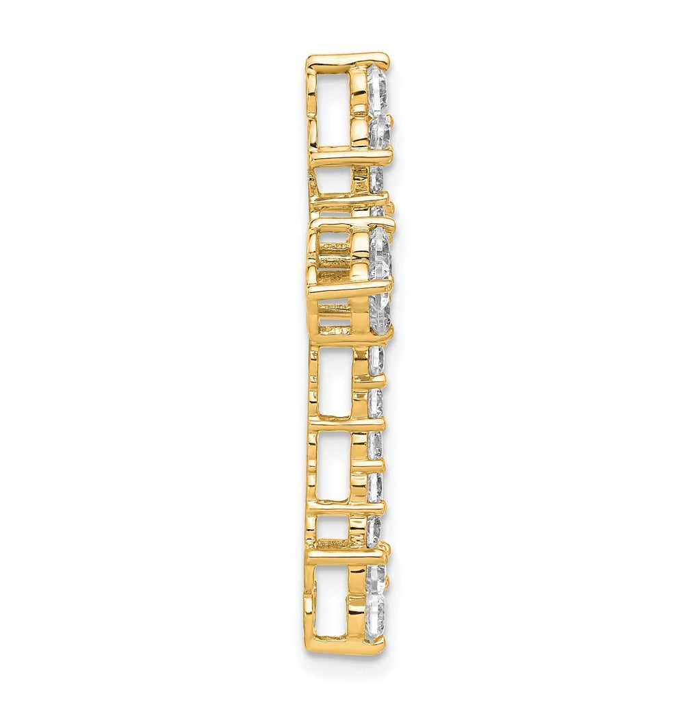 14k Yellow Gold 1 1/2 carat Lab Grown Diamond VS/SI+ G+ Complete Cross Pendant