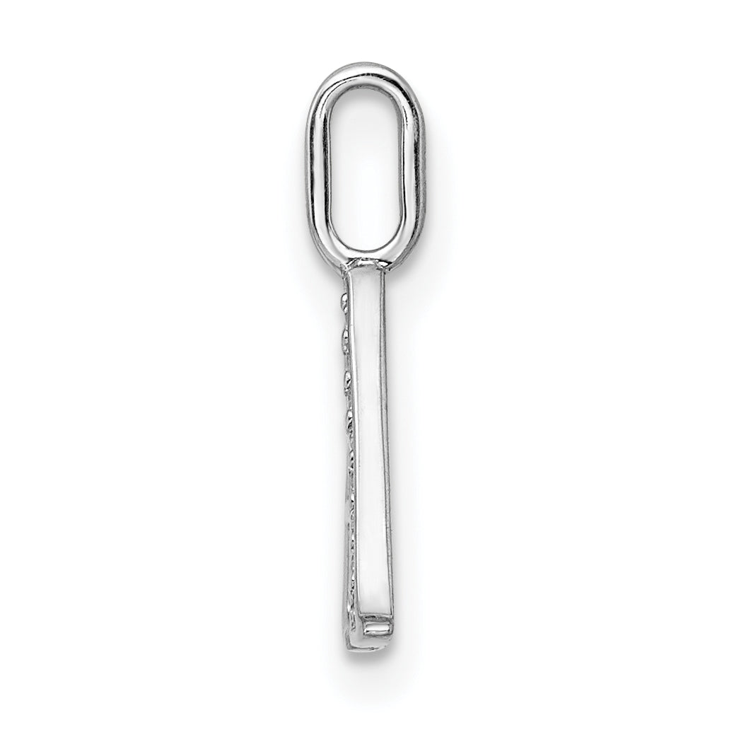 14K White Gold Diamond Letter A Initial Pendants