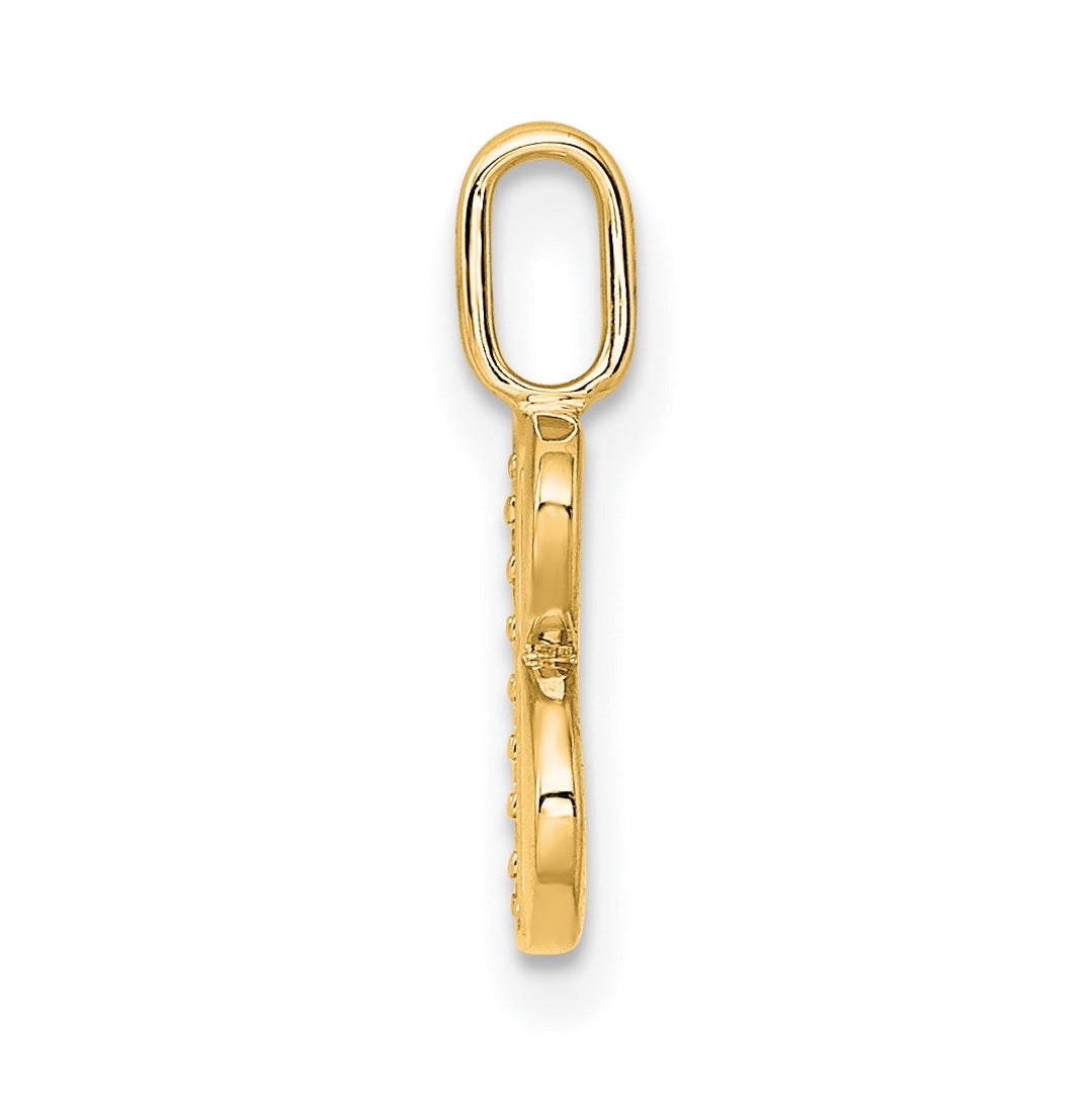 10K Yellow Gold Diamond Letter B Initial Pendants