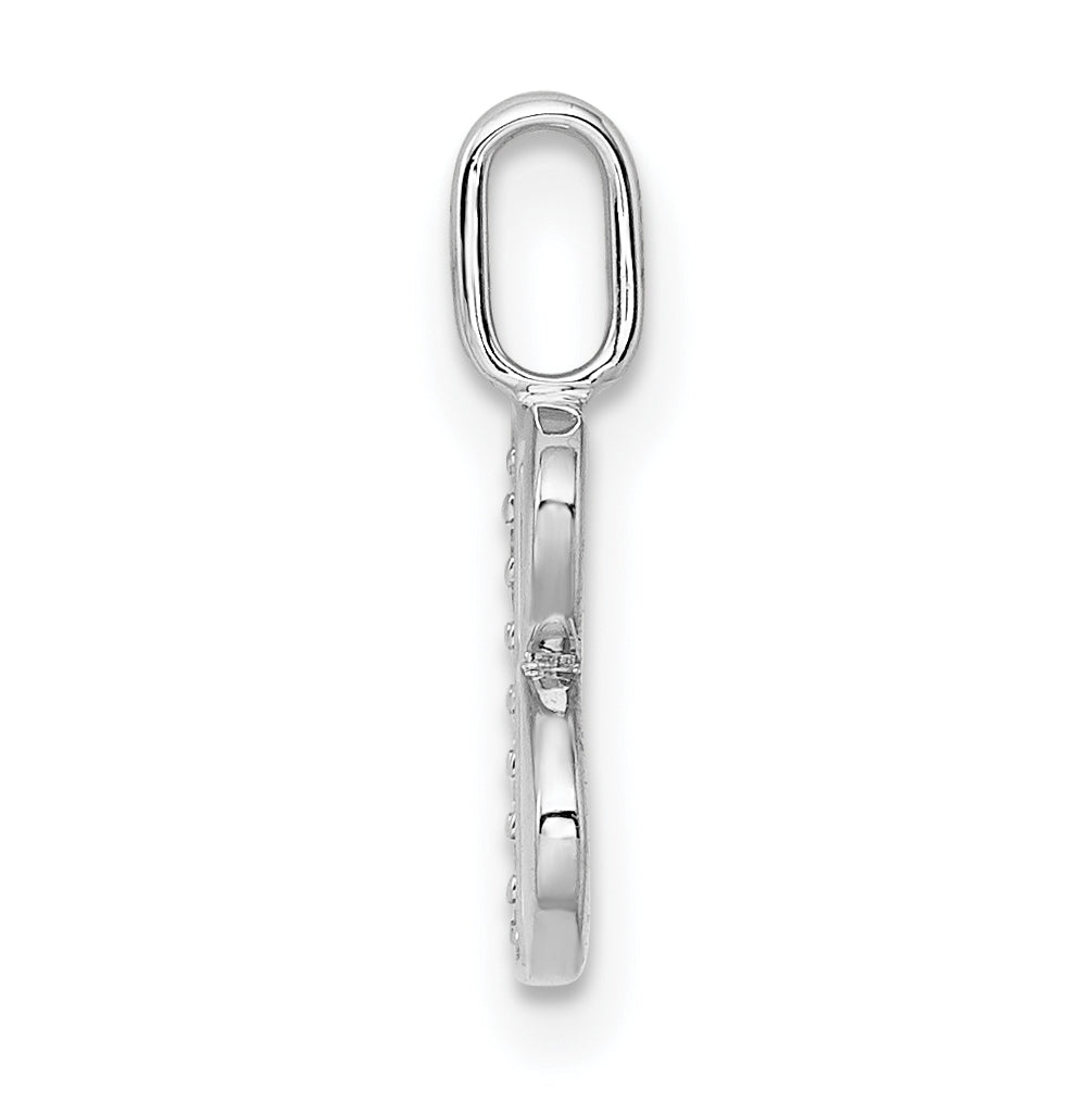 14K White Gold Diamond Letter B Initial Pendants