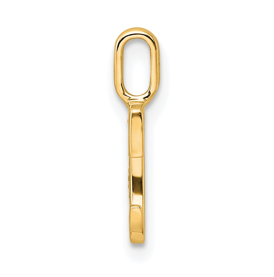 14K Yellow Gold Diamond Letter C Initial-Pendants