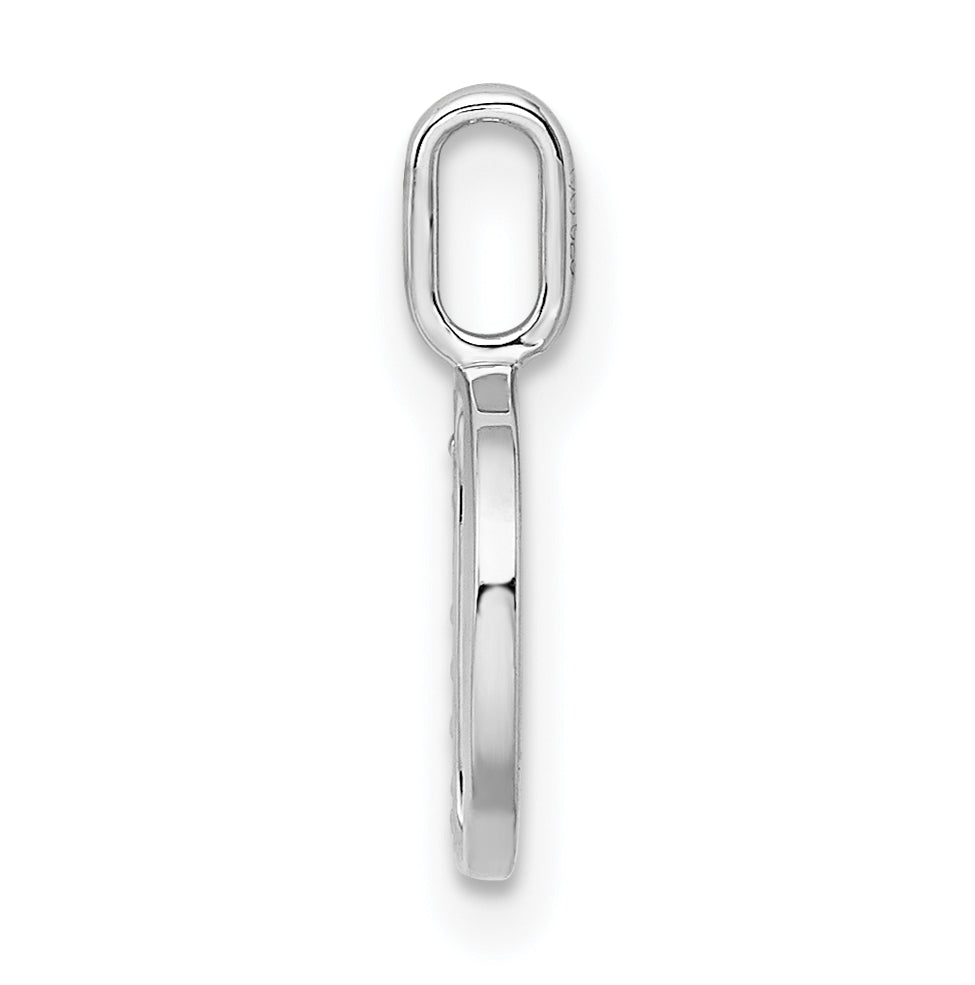14K White Gold Diamond Letter D Initial Pendants