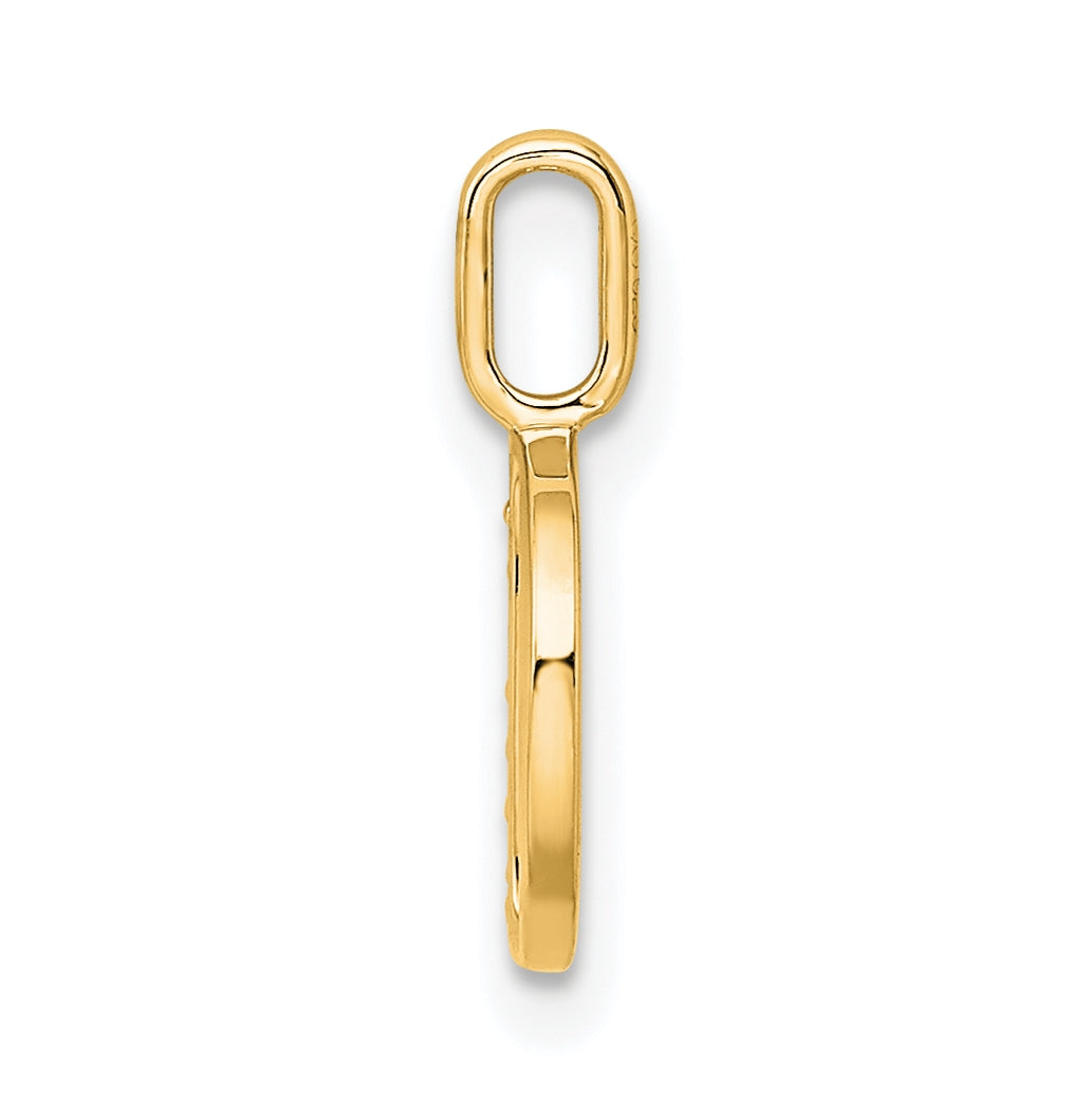 14K Yellow Gold Diamond Letter D Initial-Pendants