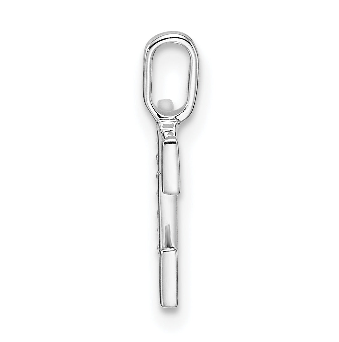 14K White Gold Diamond Letter E Initial Pendants