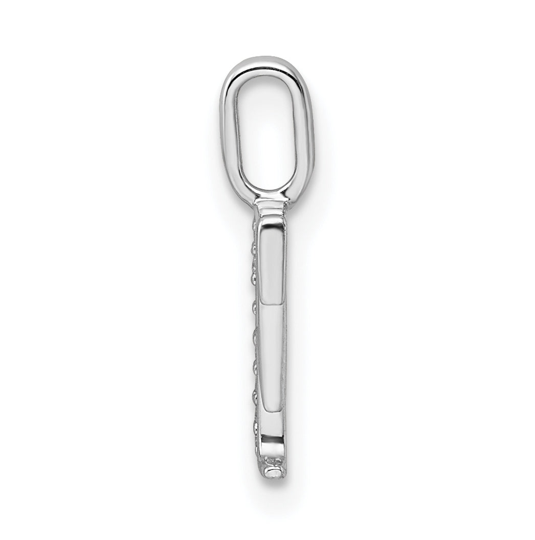 14K White Gold Diamond Letter F Initial Pendants