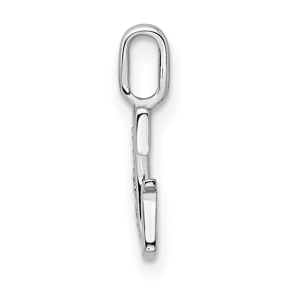 14K White Gold Diamond Letter G Initial Pendants