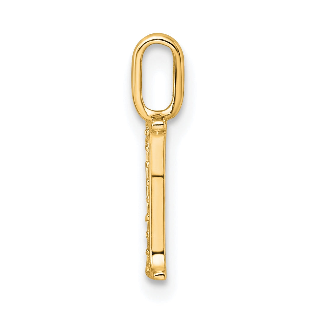 10K Yellow Gold Diamond Letter I Initial Pendants