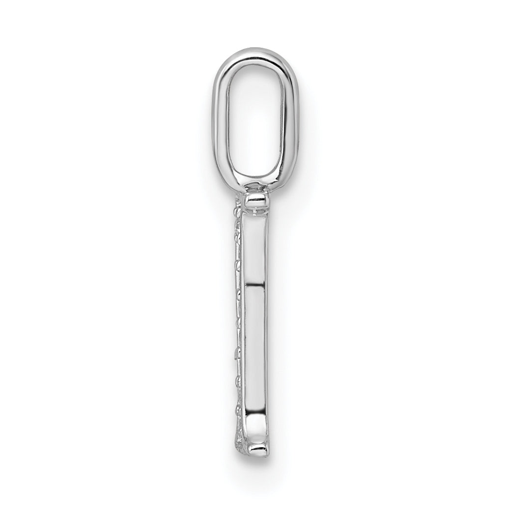 14K White Gold Diamond Letter I Initial Pendants