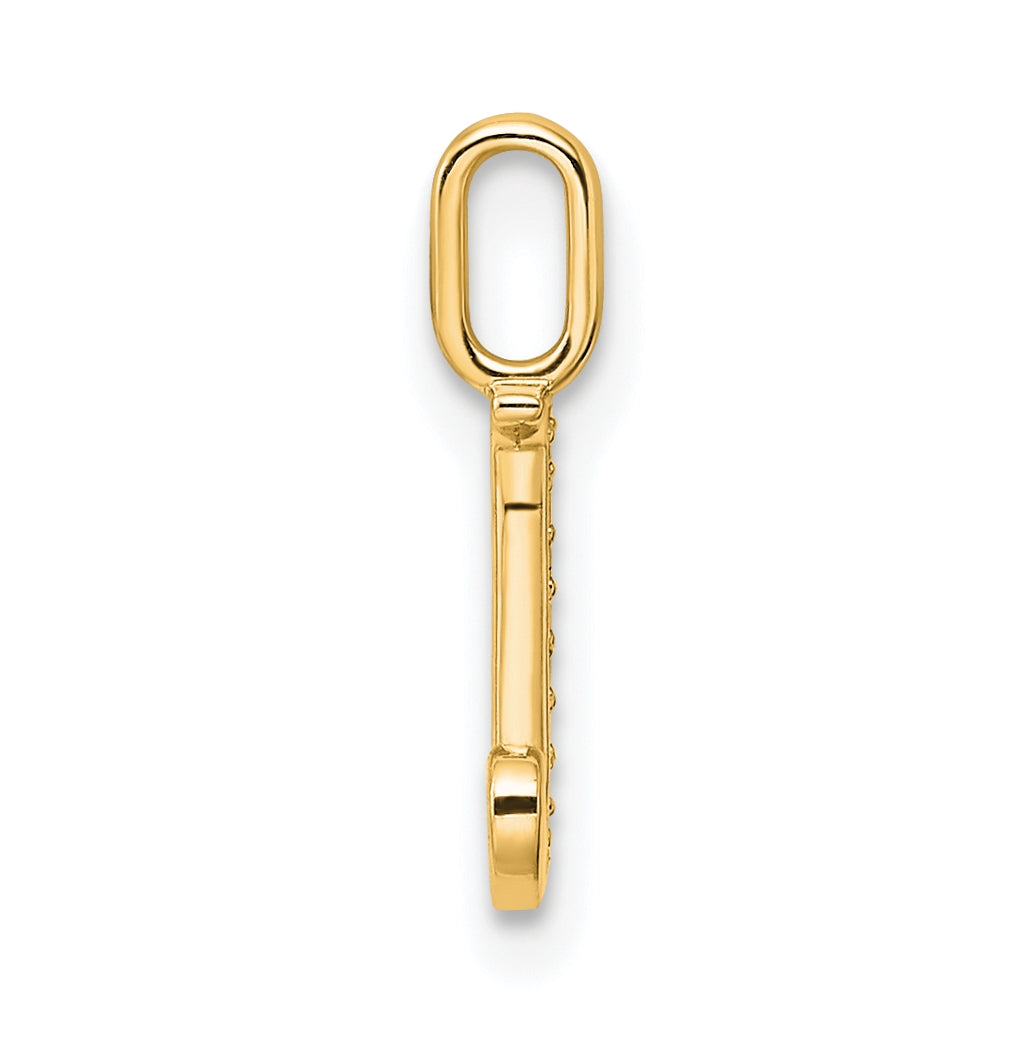14K Yellow Gold Diamond Letter J Initial-Pendants