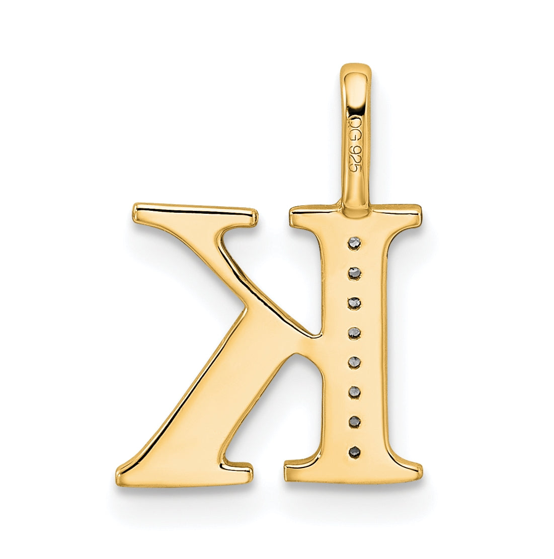 14K Yellow Gold Diamond Letter K Initial-Pendants