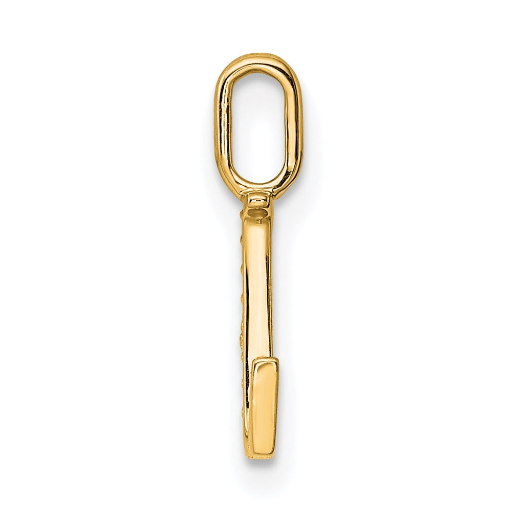 10K Yellow Gold Diamond Letter L Initial Pendants