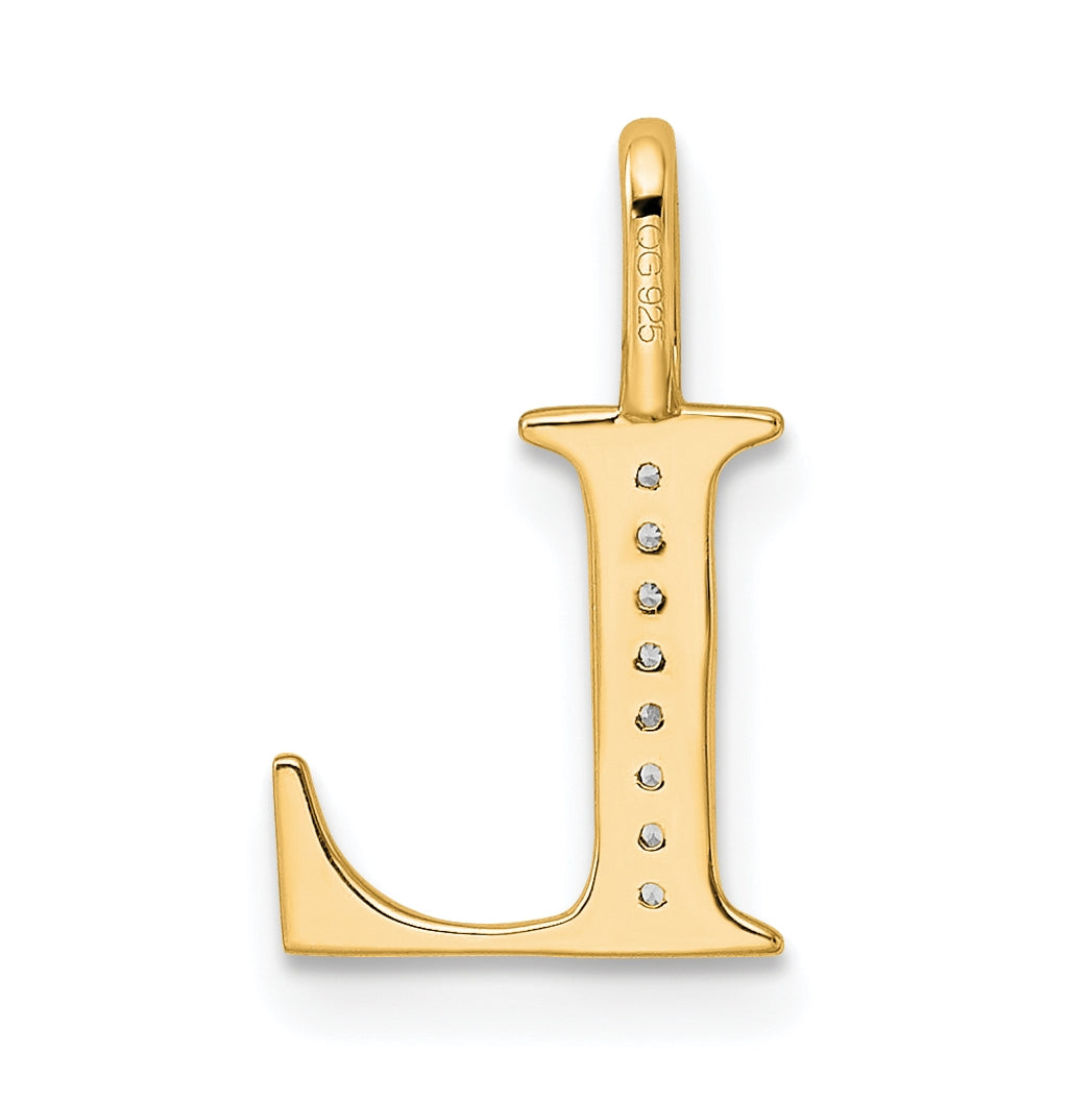 10K Yellow Gold Diamond Letter L Initial Pendants