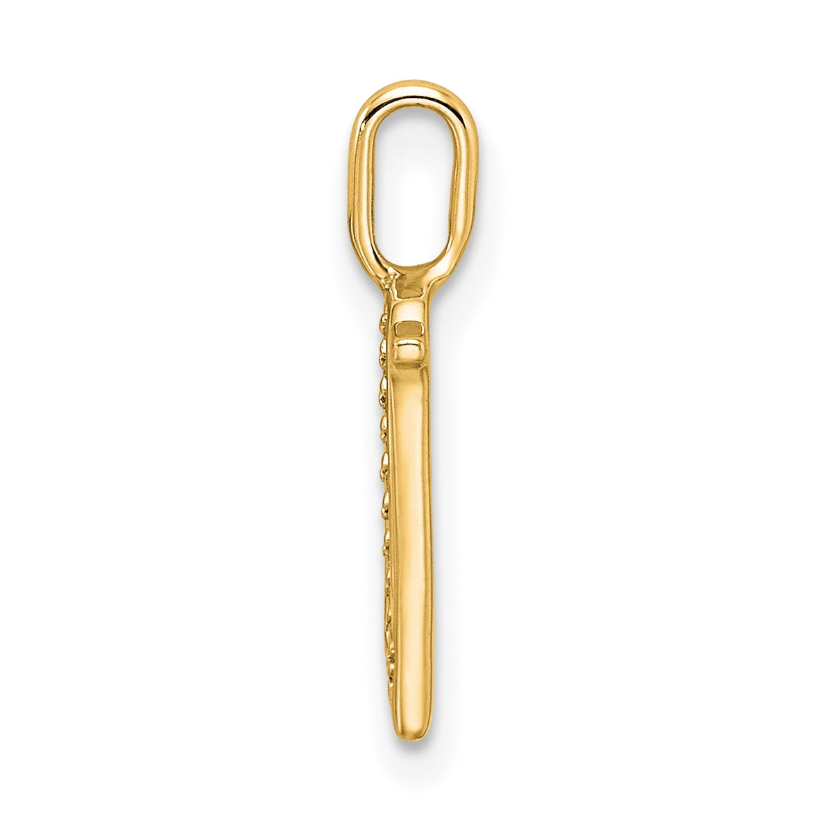 10K Yellow Gold Diamond Letter N Initial Pendants
