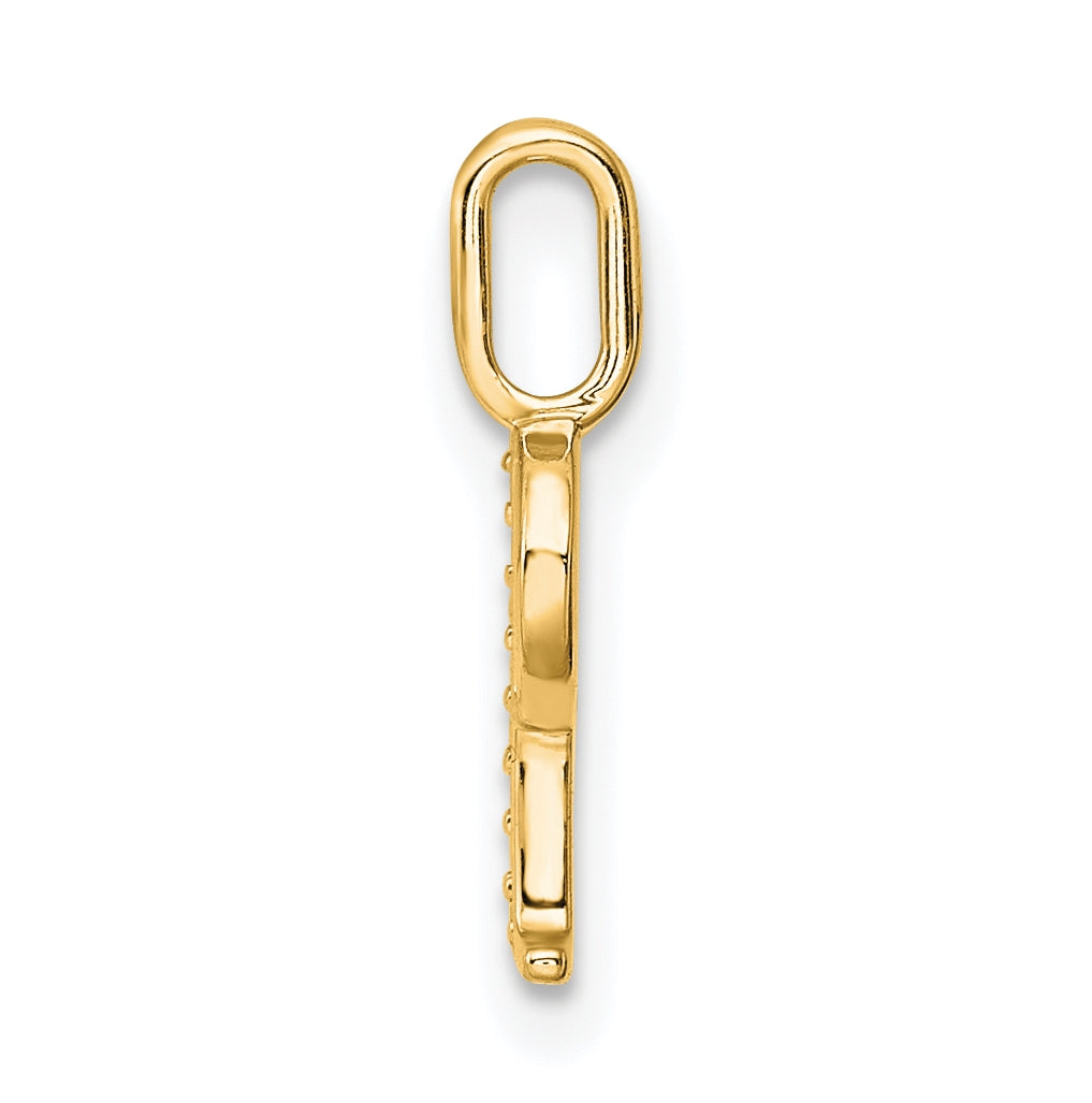 10K Yellow Gold Diamond Letter P Initial Pendants