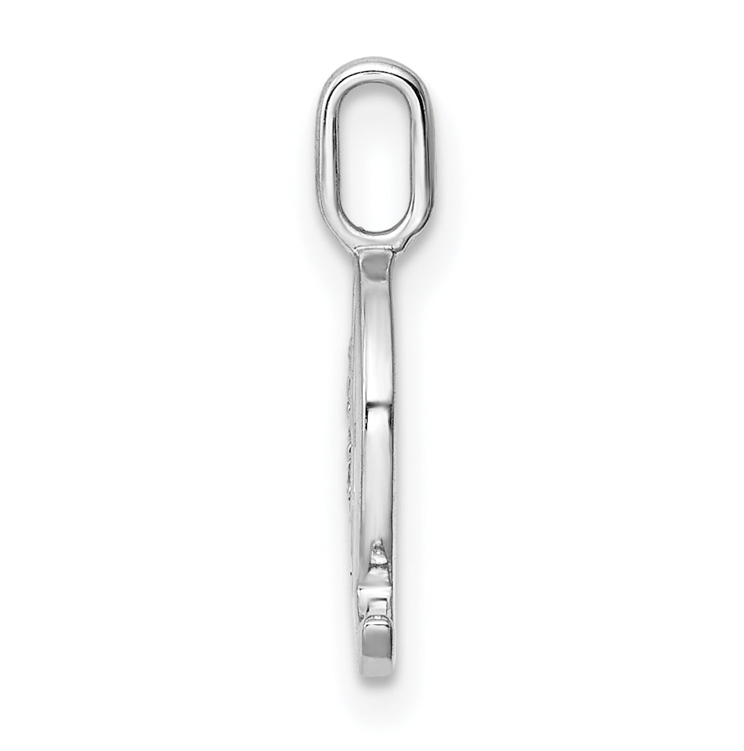 14K White Gold Diamond Letter Q Initial Pendants
