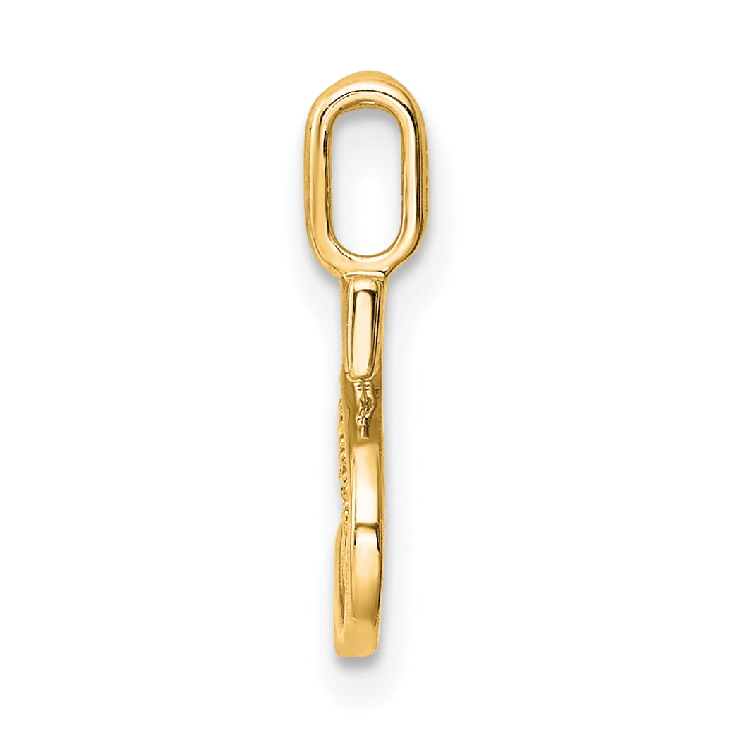 10K Yellow Gold Diamond Letter S Initial Pendants