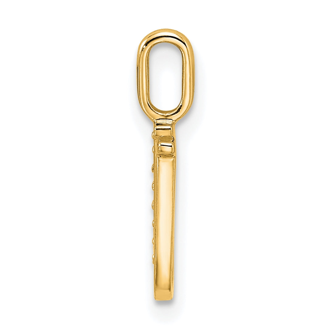 10K Yellow Gold Diamond Letter U Initial Pendant