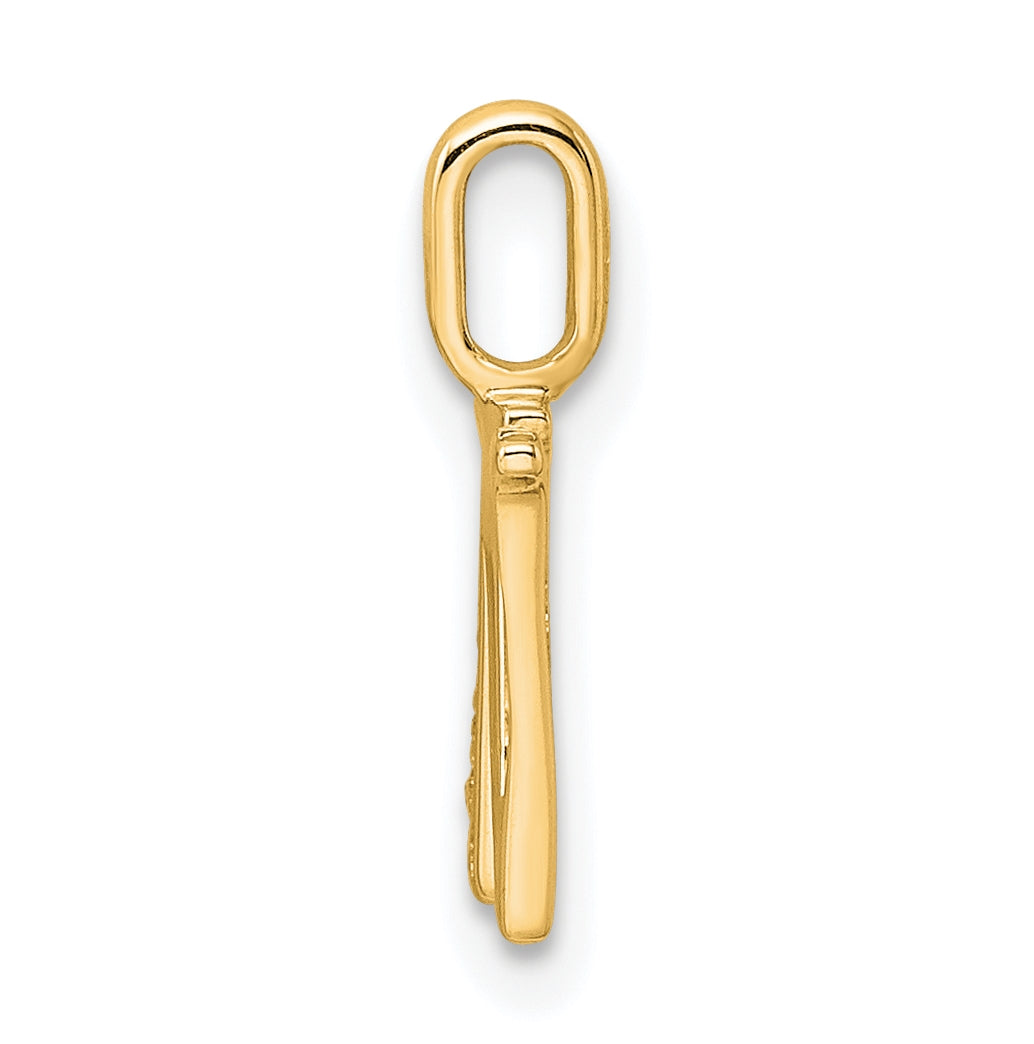 10K Yellow Gold Diamond Letter W Initial Pendants