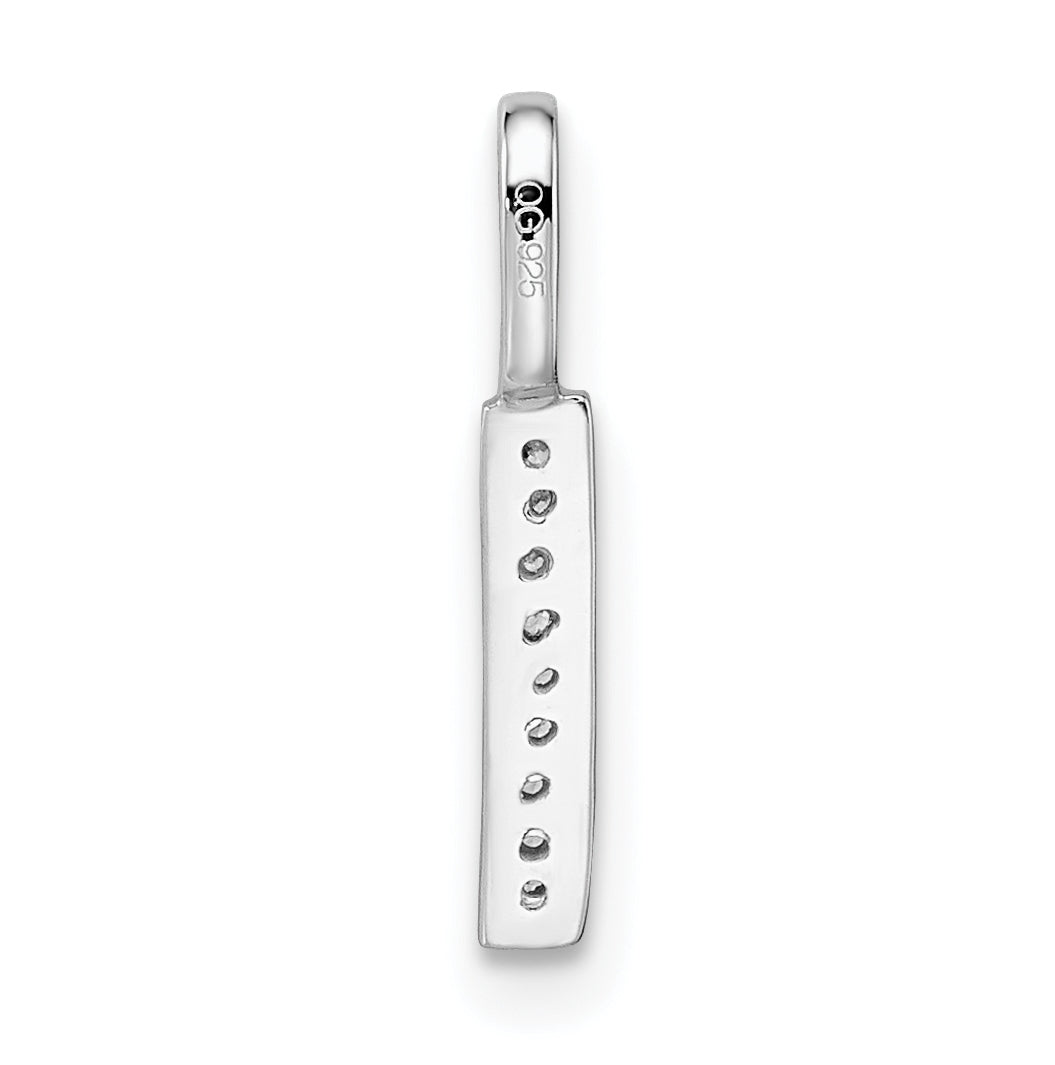 14K White Gold Diamond I Letter Initial-Pendants