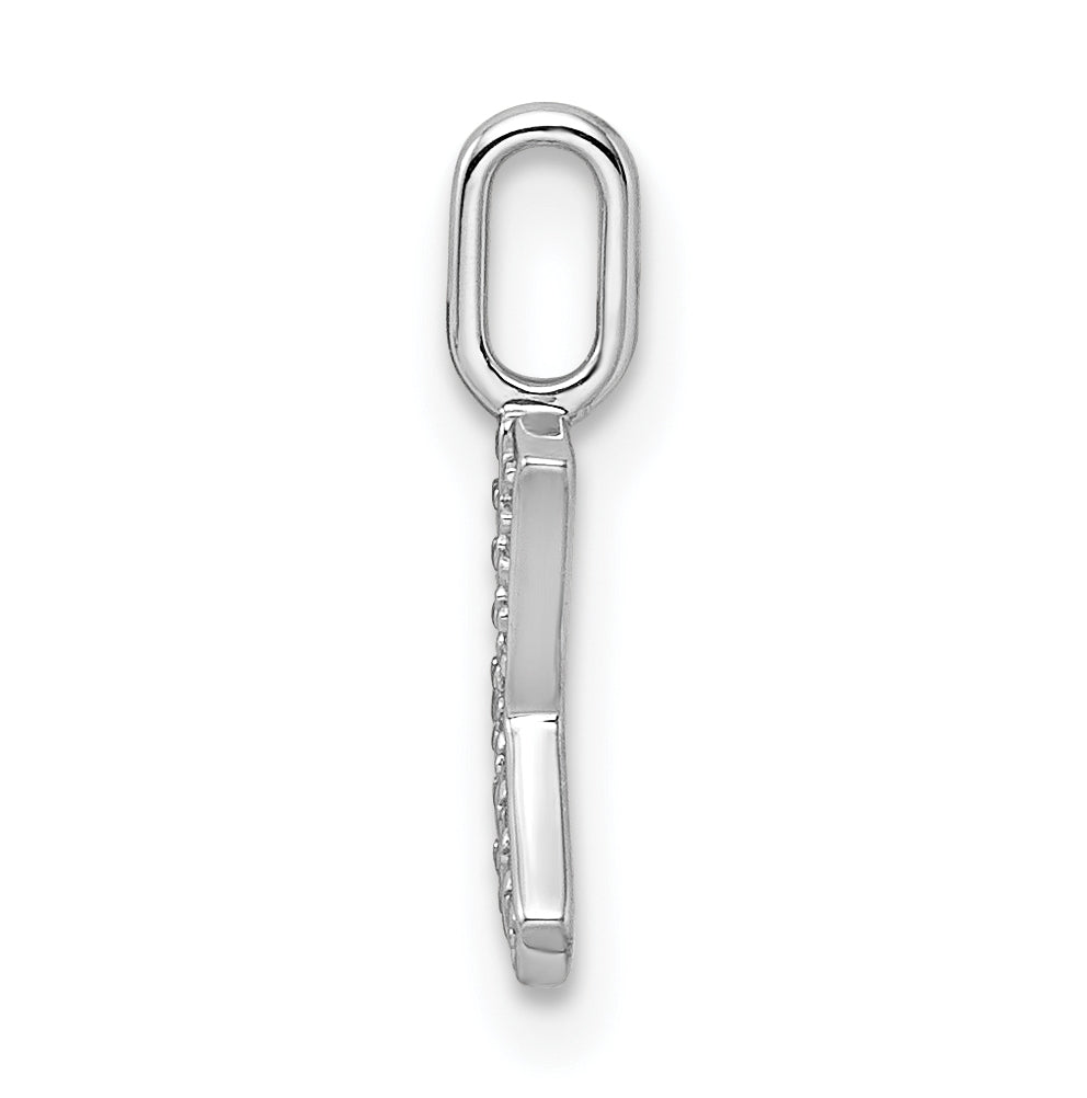 14K White Gold Diamond K Letter Initial-Pendants