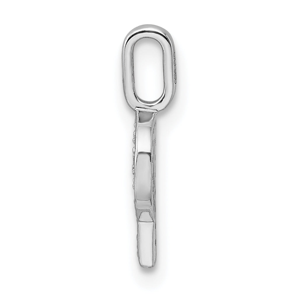 14K White Gold Diamond P Letter Initial-Pendants