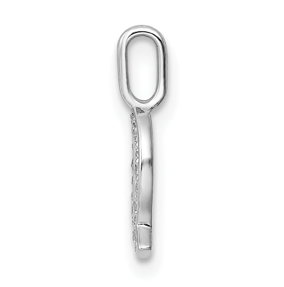 14K White Gold Diamond Q Letter Initial Pendants