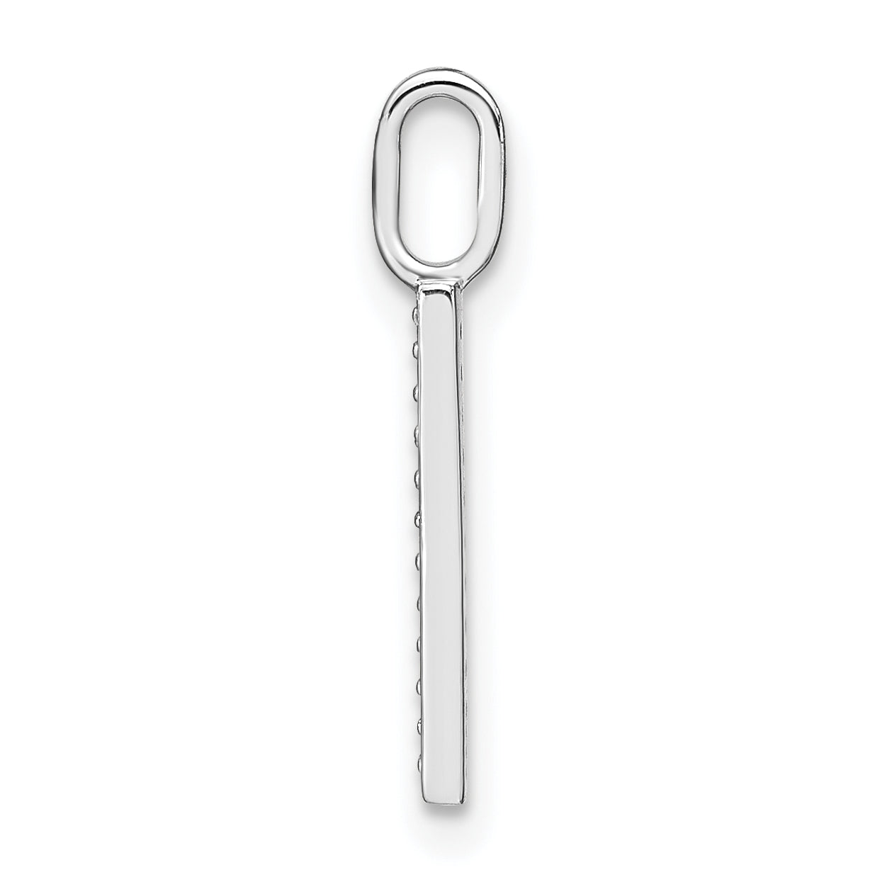 14K White Gold Diamond Lowercase Letter L Initial Pendant