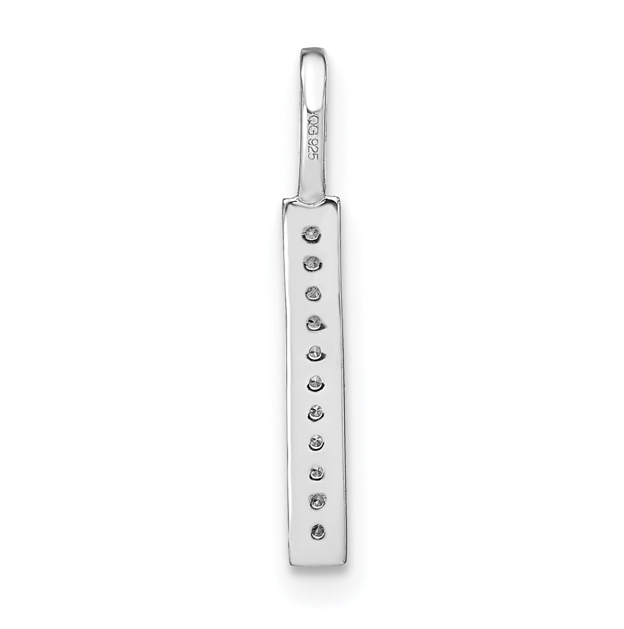 14K White Gold Diamond Lowercase Letter L Initial Pendant