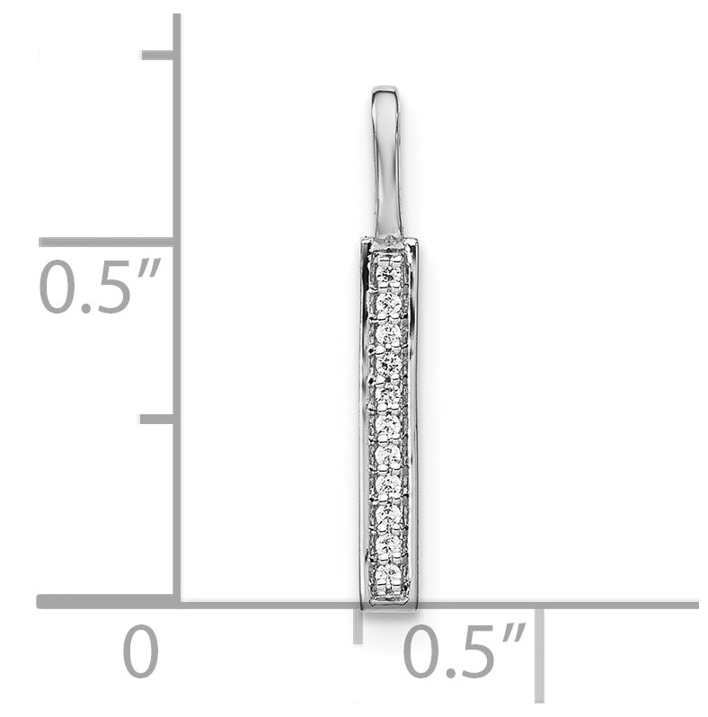 14K White Gold Diamond Lowercase Letter L Initial Pendant