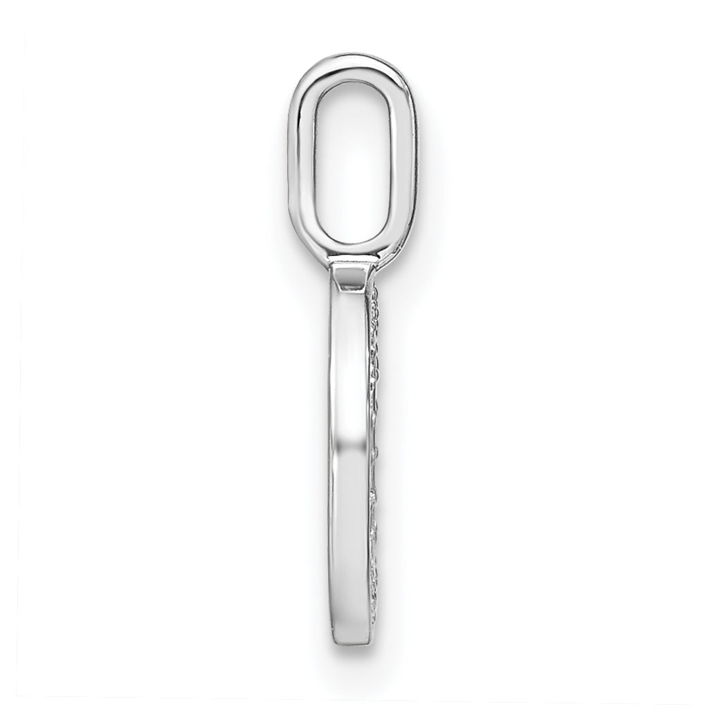 14K White Gold Diamond Lowercase Letter O Initial Pendant