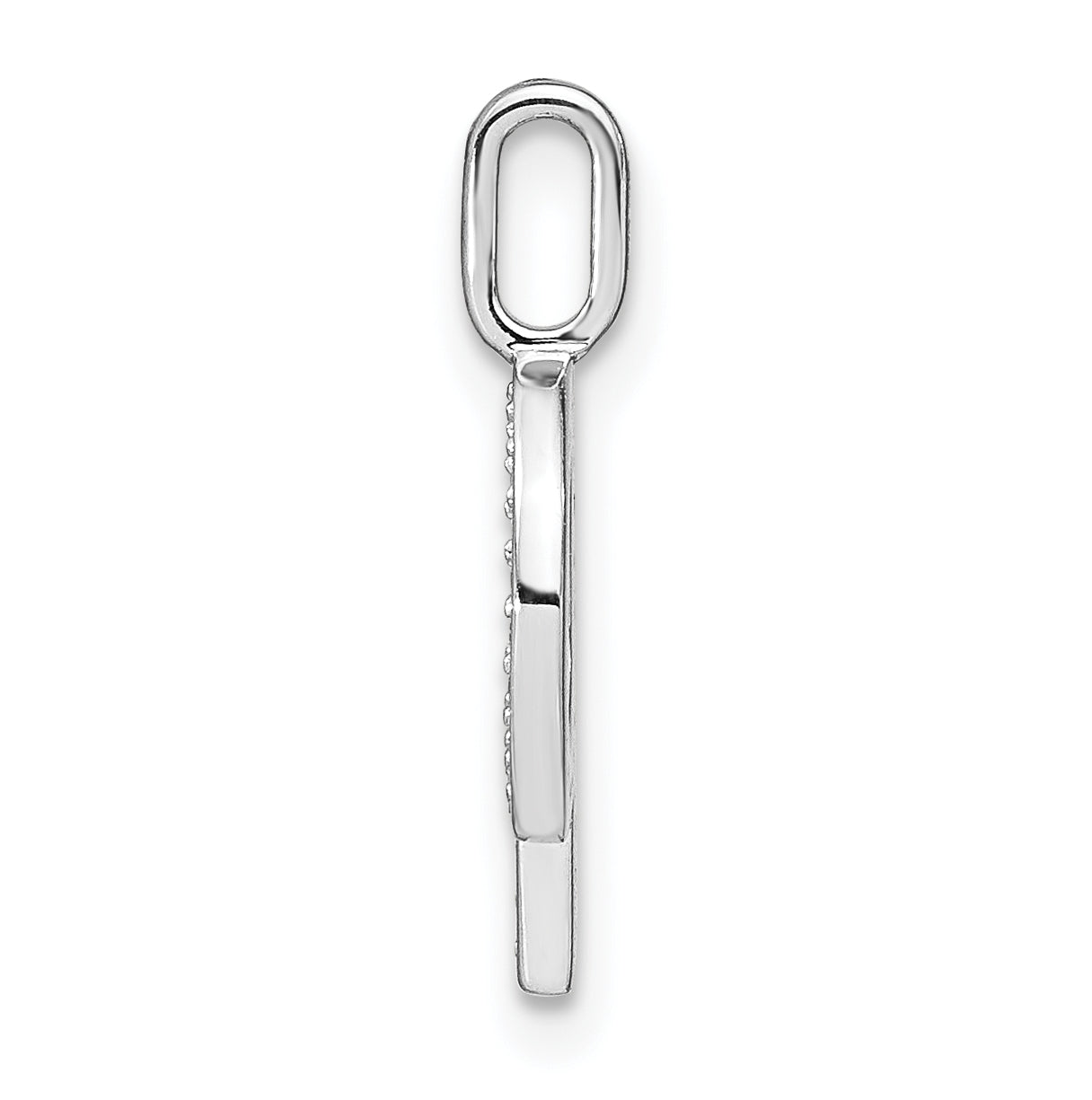 14K White Gold Diamond Lowercase Letter Q Initial Pendant