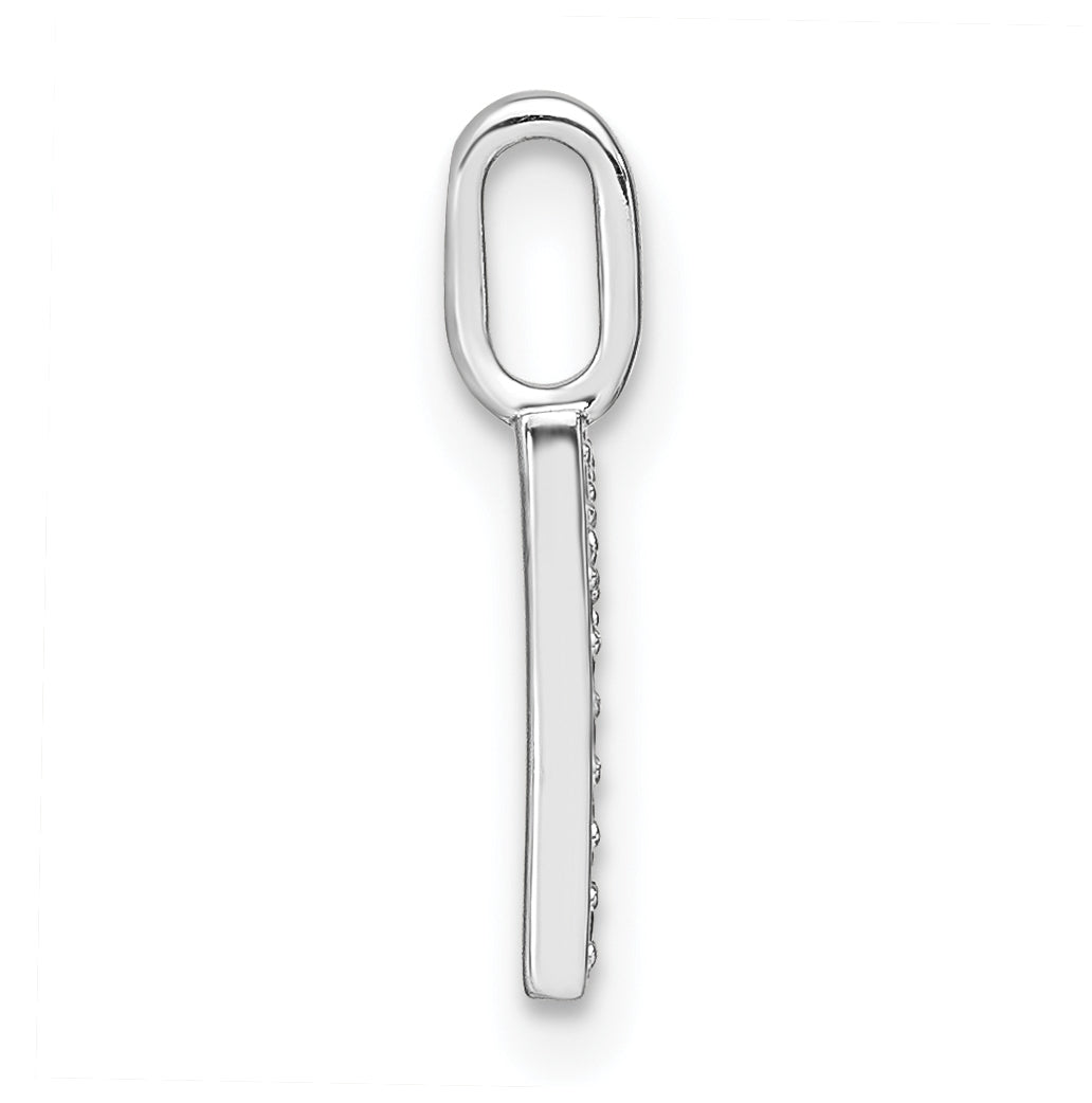14K White Gold Diamond Lowercase Letter R Initial Pendant