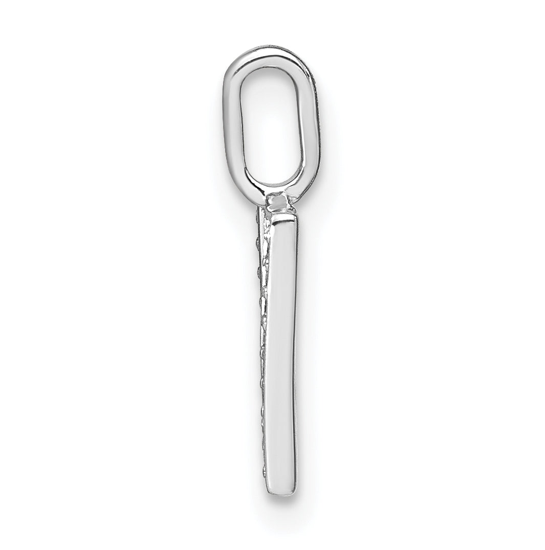 14K White Gold Diamond Lowercase Letter U Initial Pendant