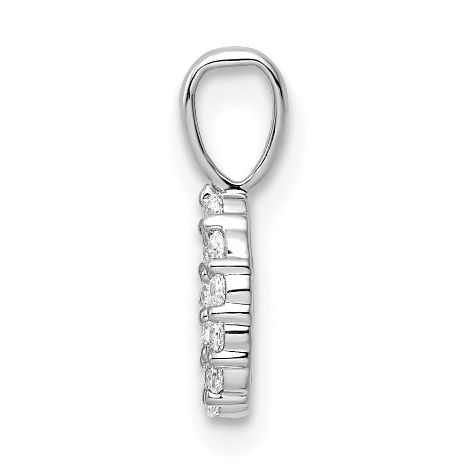 14k White Gold Diamond Number 0 Pendants