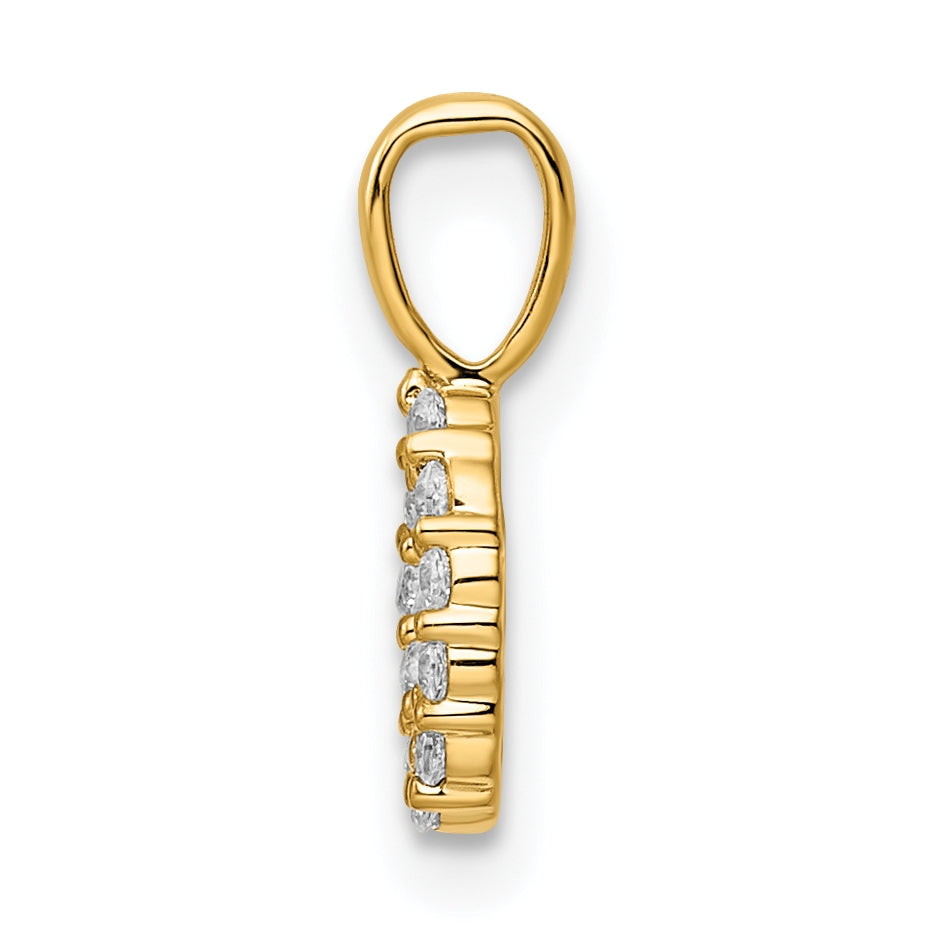 14K Yellow Gold Diamond Number 0 Pendant
