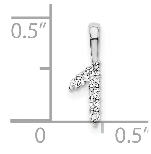 14k White Gold Diamond Number 1 Pendants