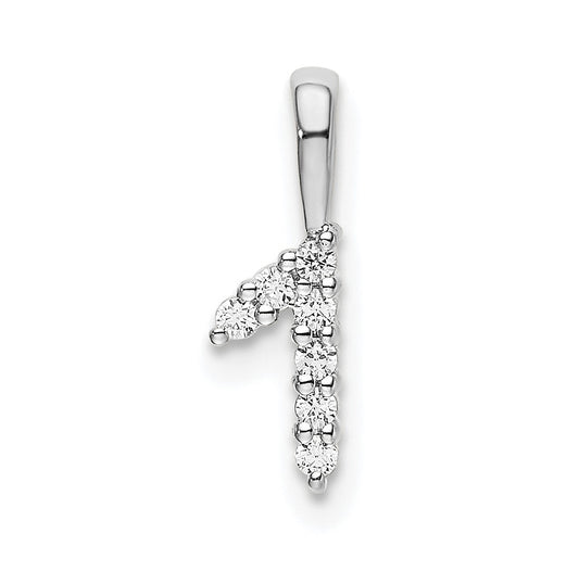 14k White Gold Diamond Number 1 Pendants